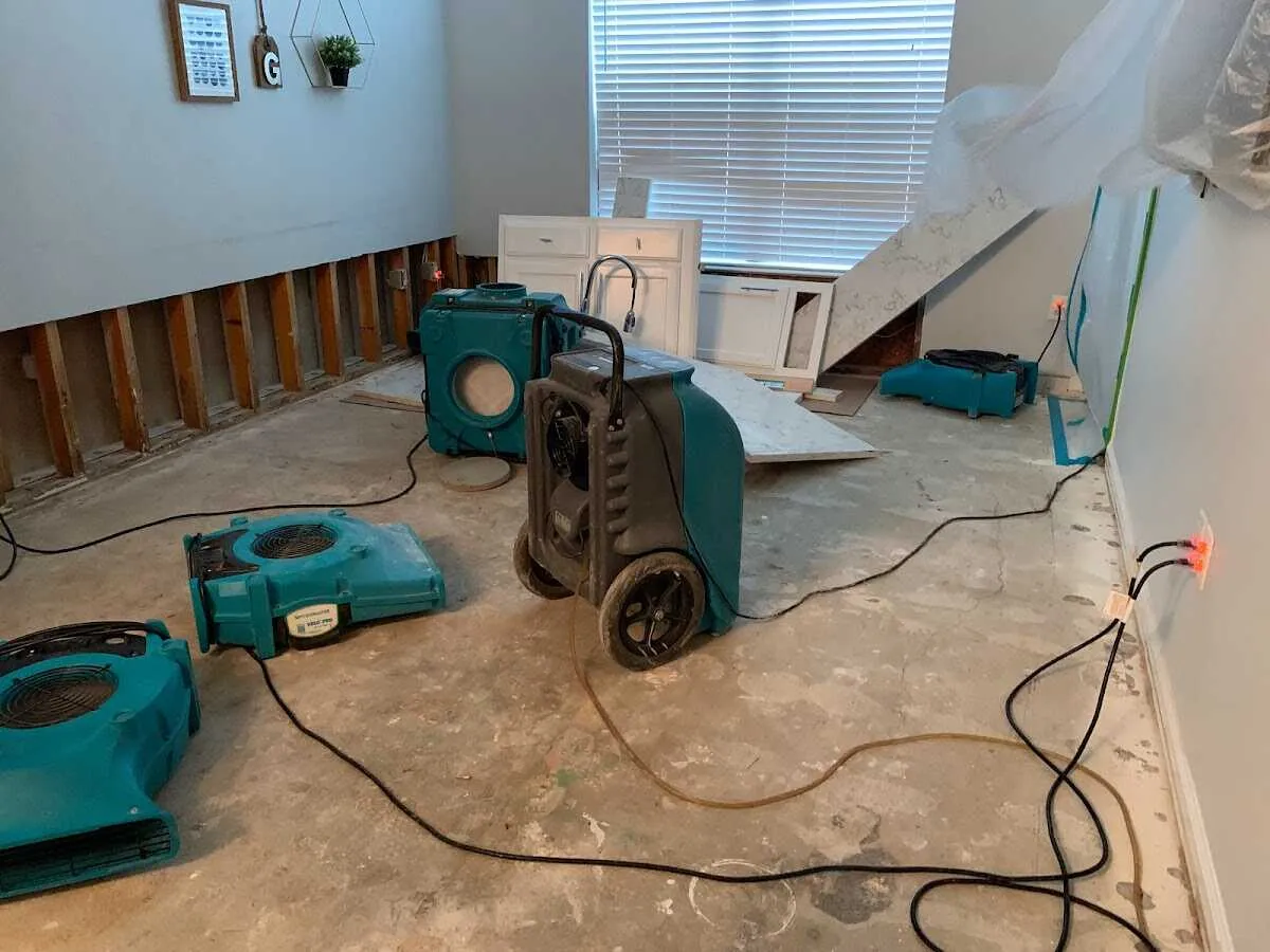 Dehumidifier in flood-cut room for Water Extraction & Removal in Crooked River Ranch